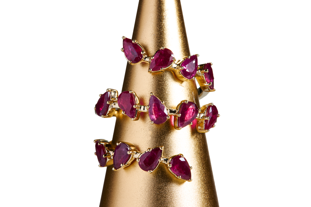 Rubin Blüten Ring