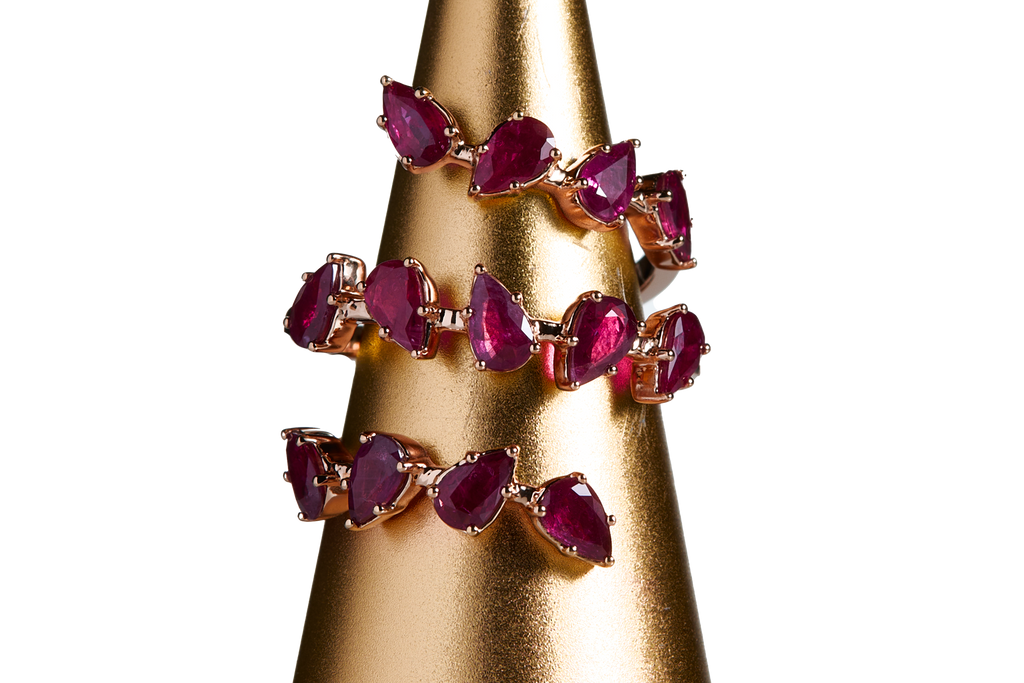 Rubin Blüten Ring