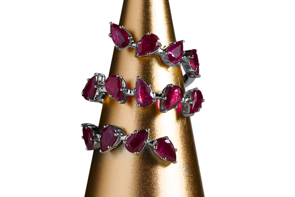 Rubin Blüten Ring