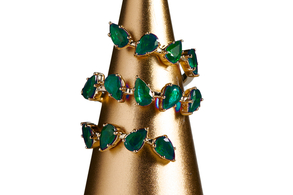 Smaragd Blüten Ring