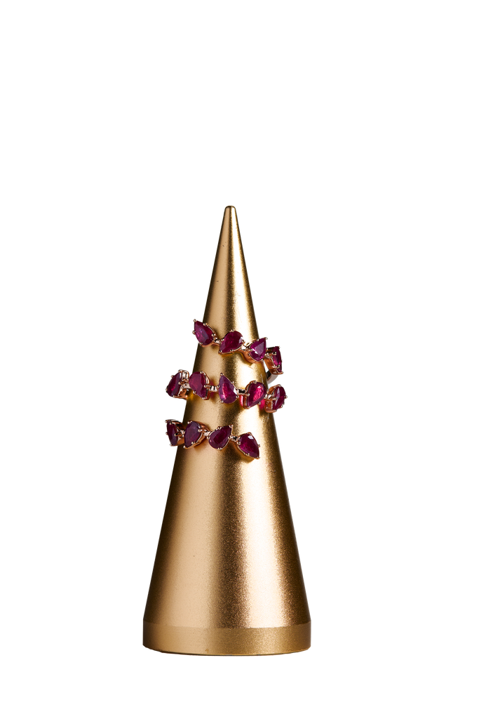 Rubin Blüten Ring