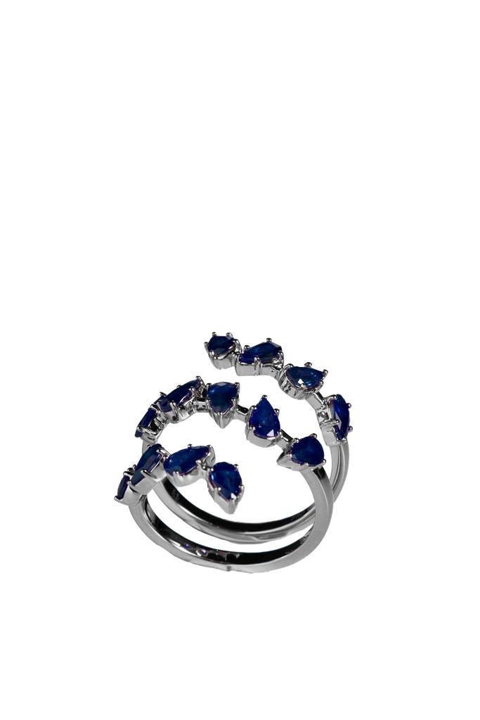 Saphir Blüten Ring