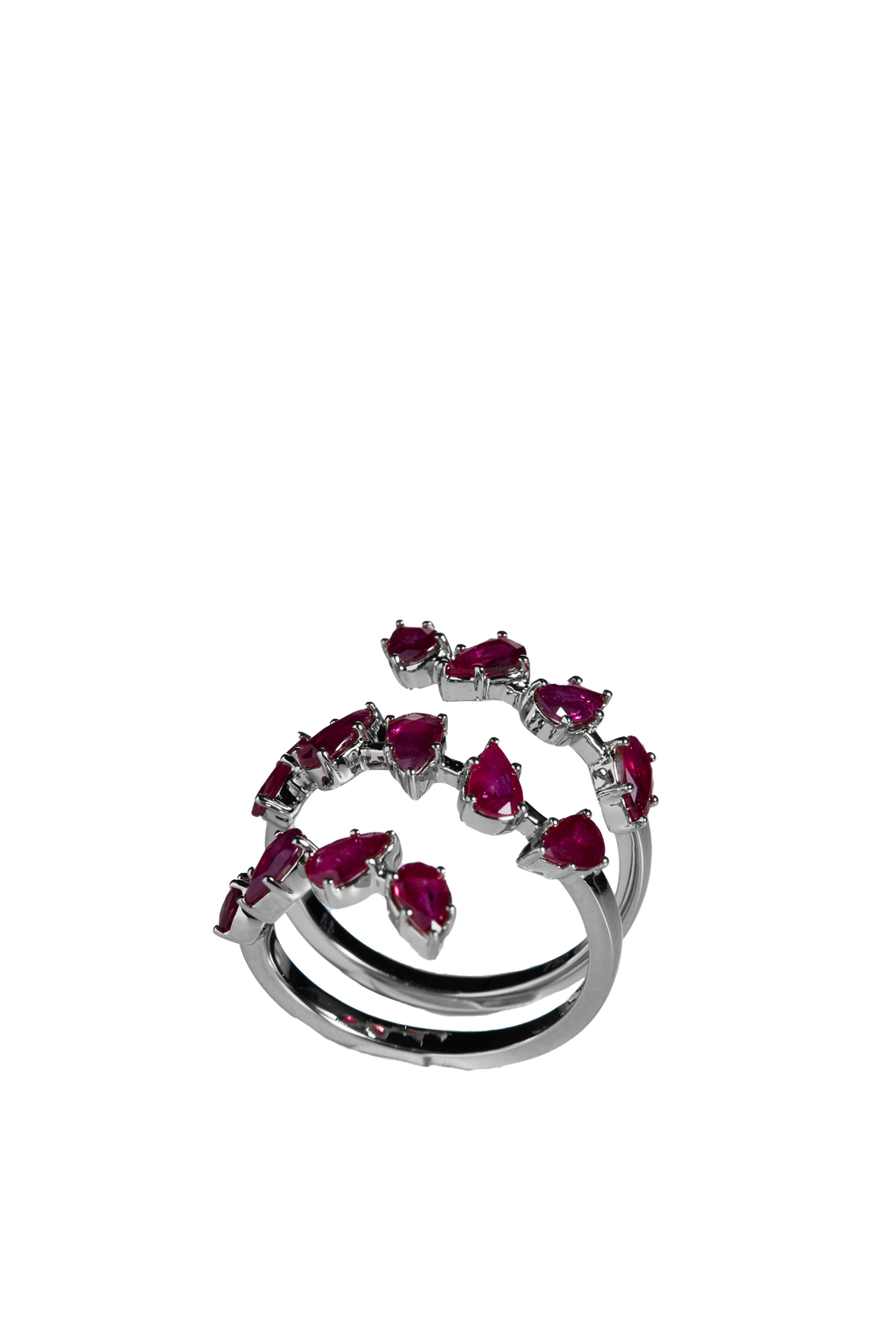 Rubin Blüten Ring