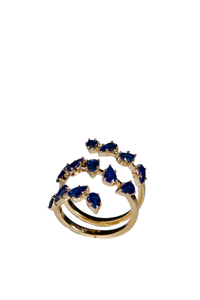 Saphir Blüten Ring