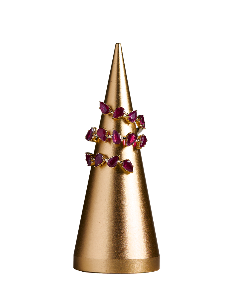 Rubin Blüten Ring